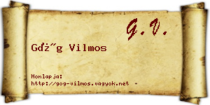Góg Vilmos névjegykártya
